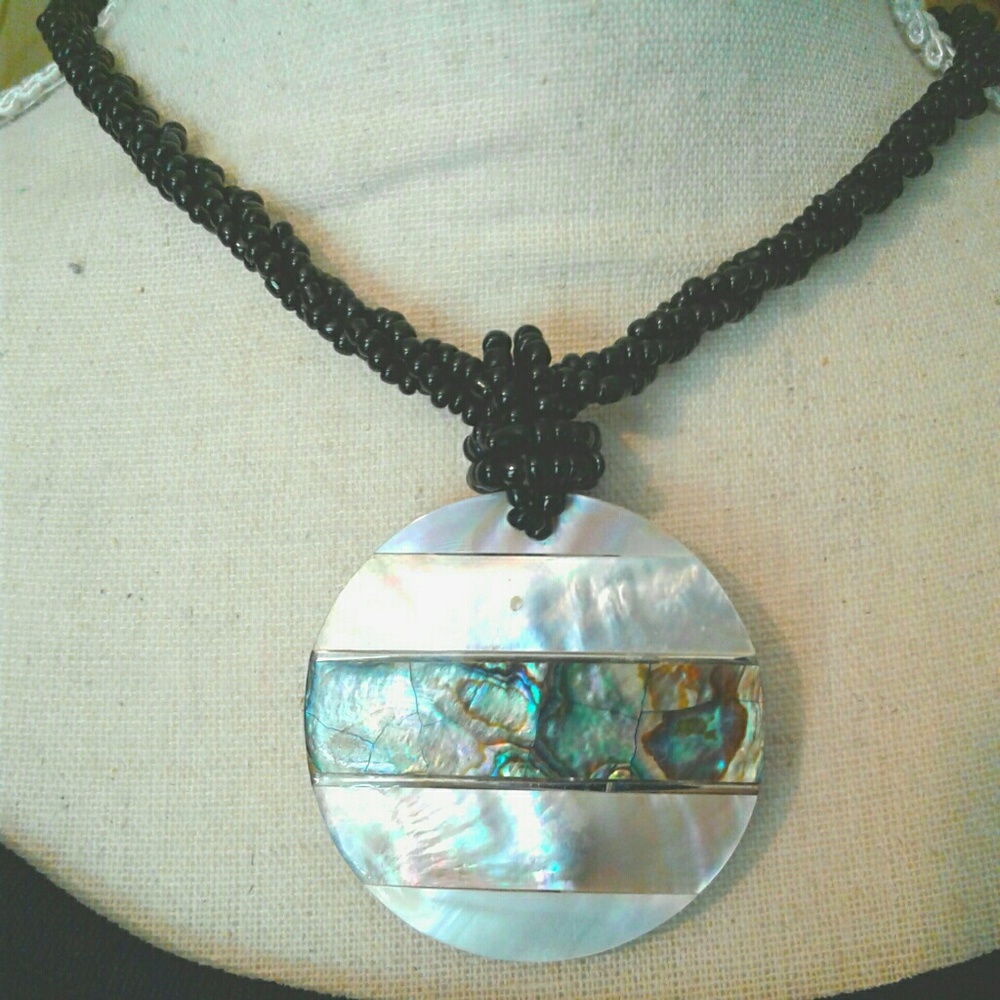 Stunning Mother-of-Pearl Necklace 11" Drop
